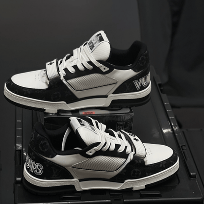 Leather classic print sneakers