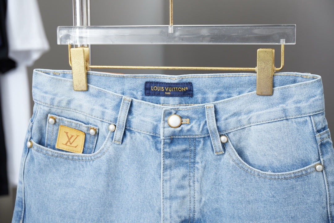 Pocket Letter Embroidered Denim Shirt