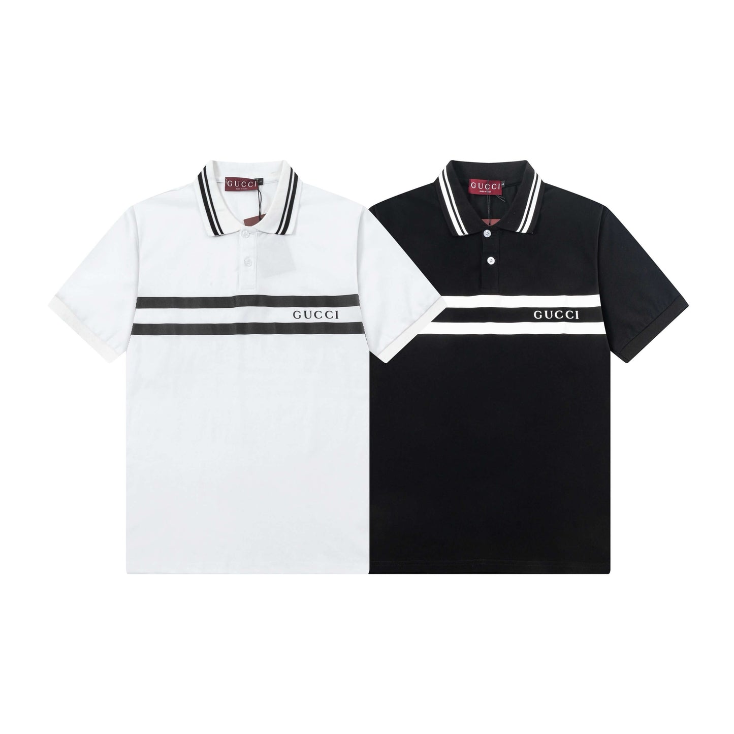 Striped Letters Polo Shirt