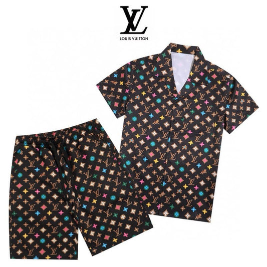 Colorful All-over Print T-shirt and Shorts Set