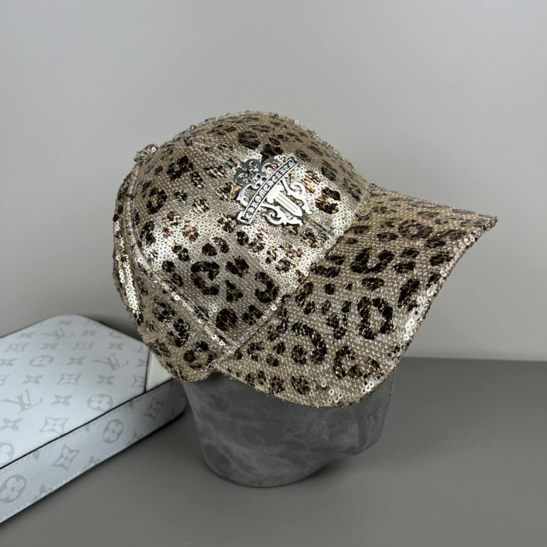 Avant-garde Fashion Leopard Print Sequin Cap