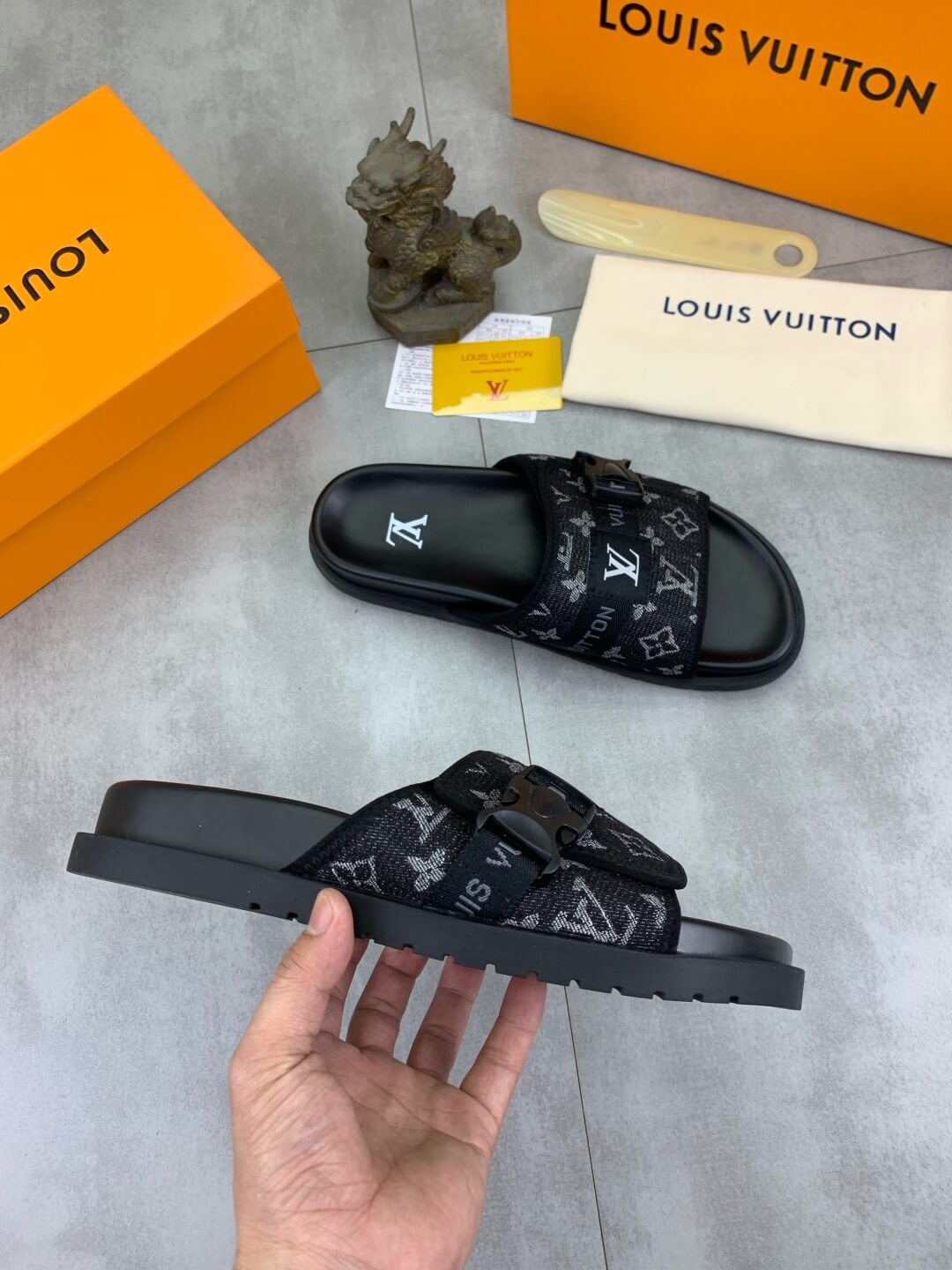 Button-Print Slippers