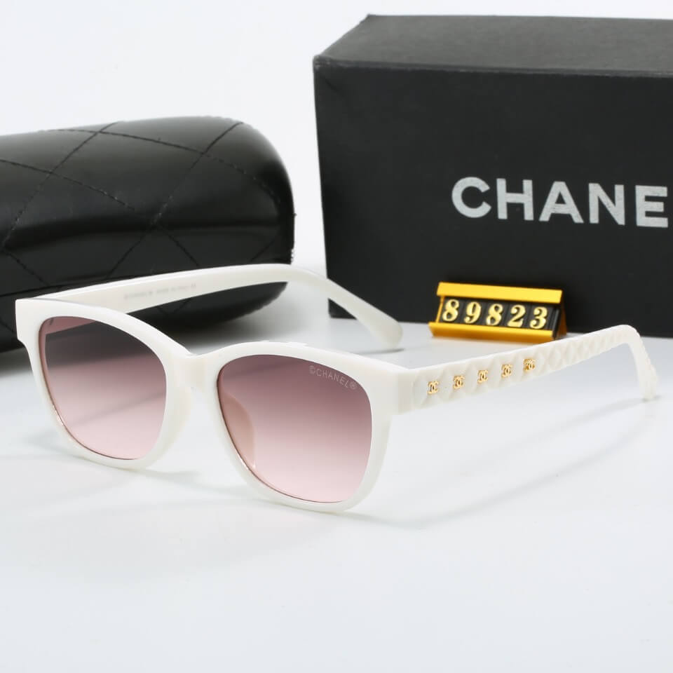 Elegant Style Diamond Pattern Temple Sunglasses