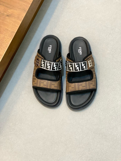 Metallic Double F Slippers