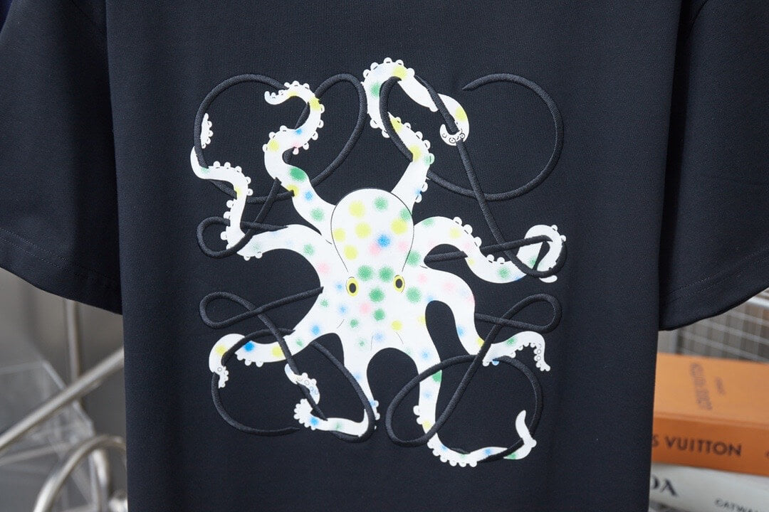 Octopus Embroidery T Shirt