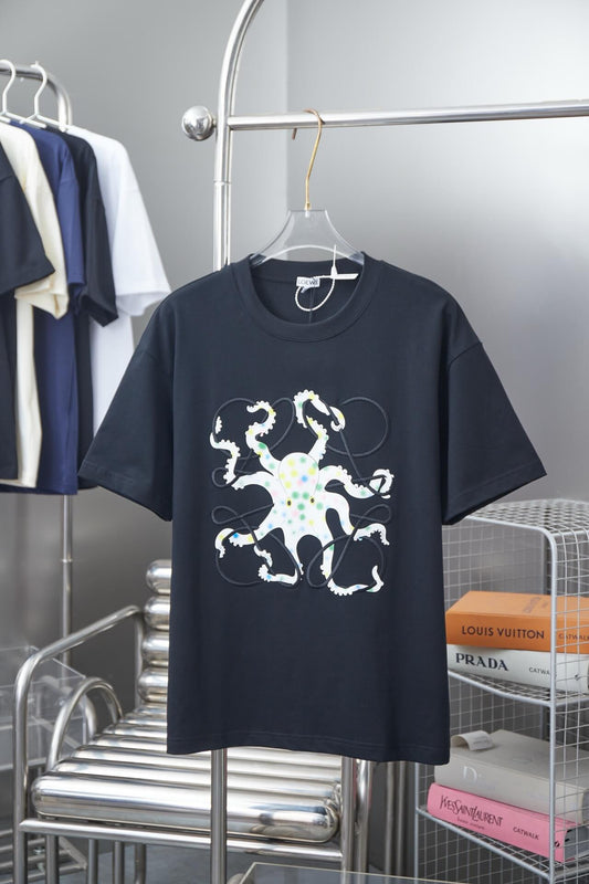 Octopus Embroidery T Shirt