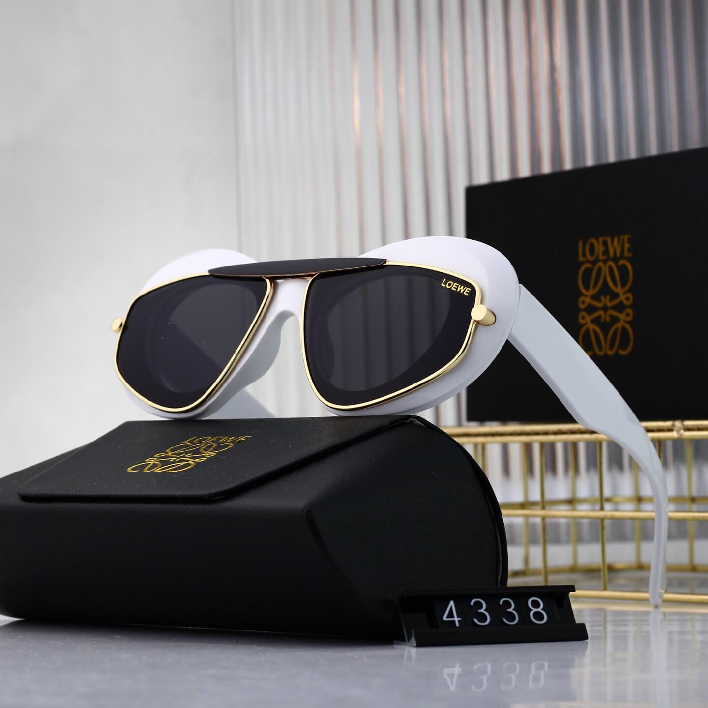 Retro Modern Large Frame Inlaid Sunglasses