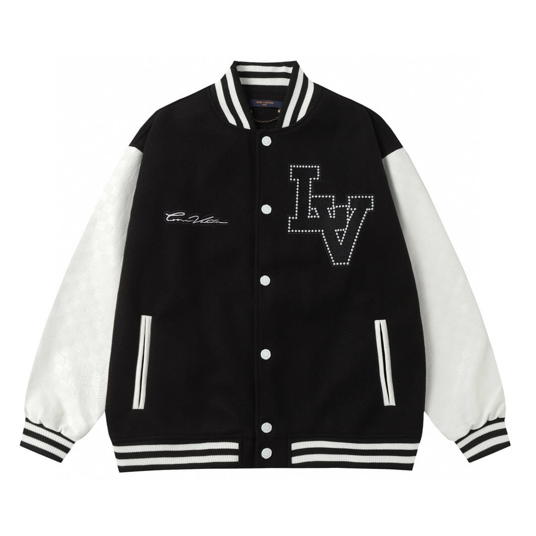 Pearl-Trimmed Baseball Jacket