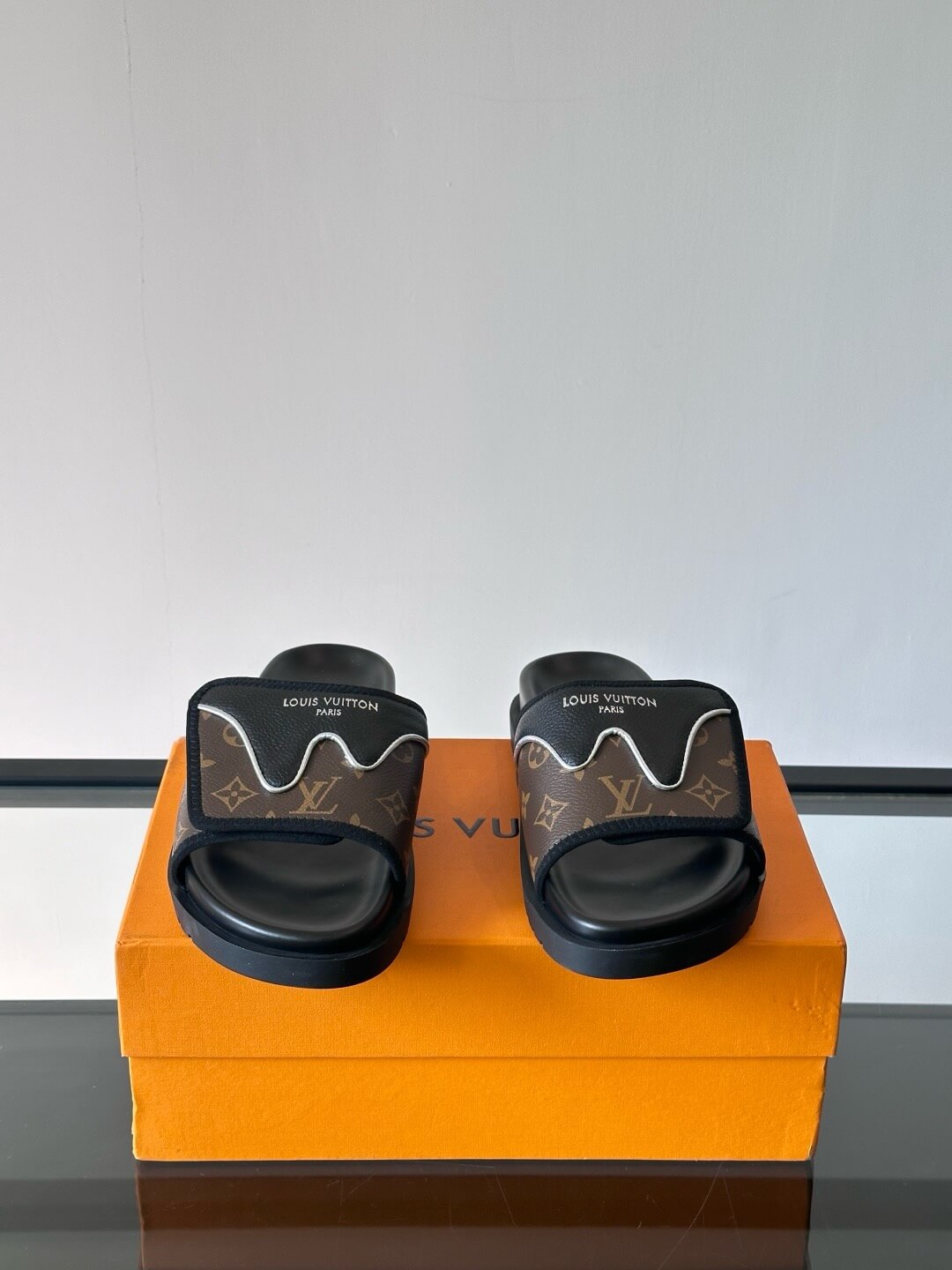 Cowhide Velcro Slippers