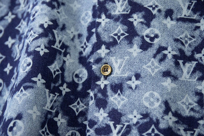 Blue All-Over Gradient Print T Shirt