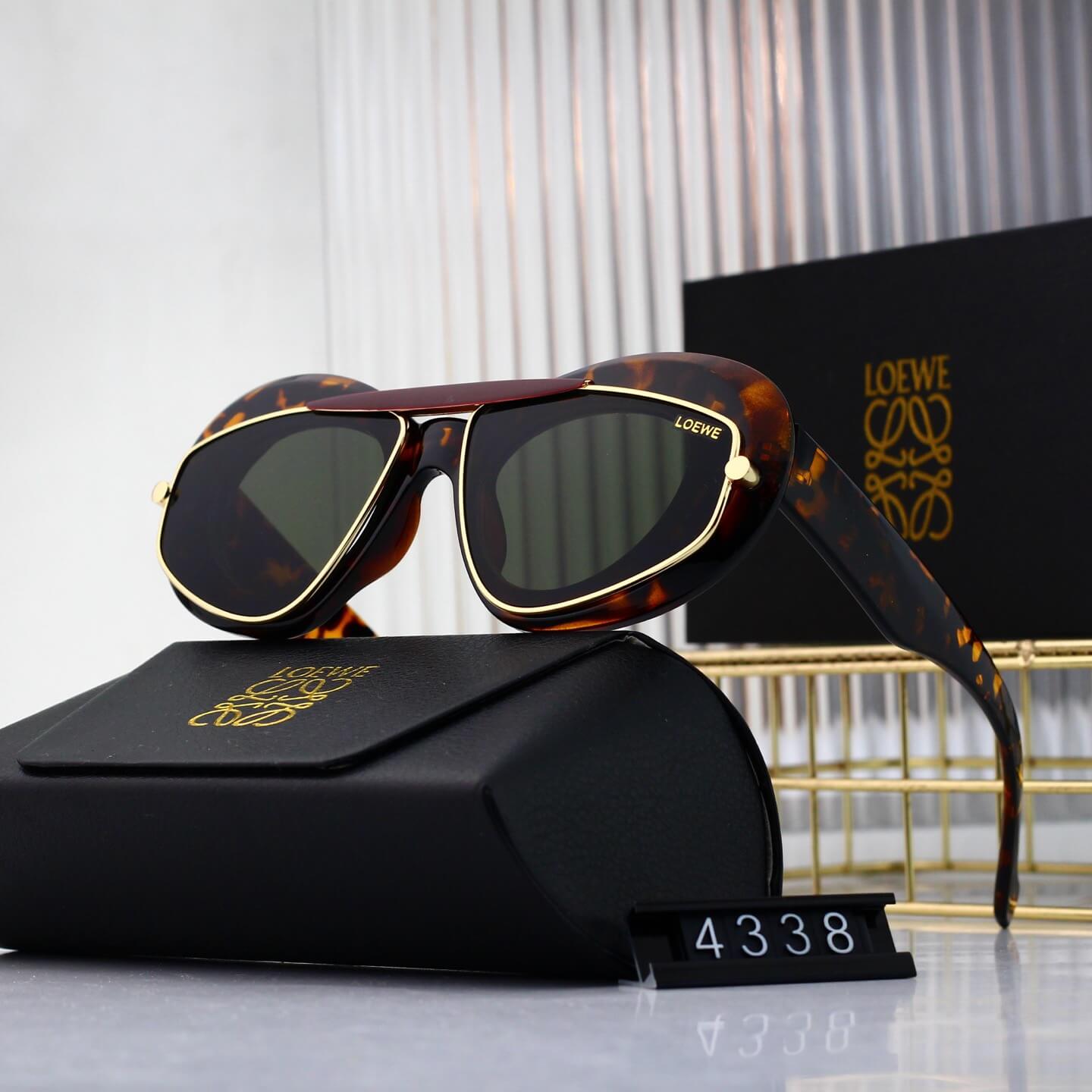 Retro Modern Large Frame Inlaid Sunglasses