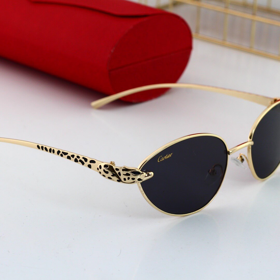 Retro Leopard Metal Frame Sunglasses