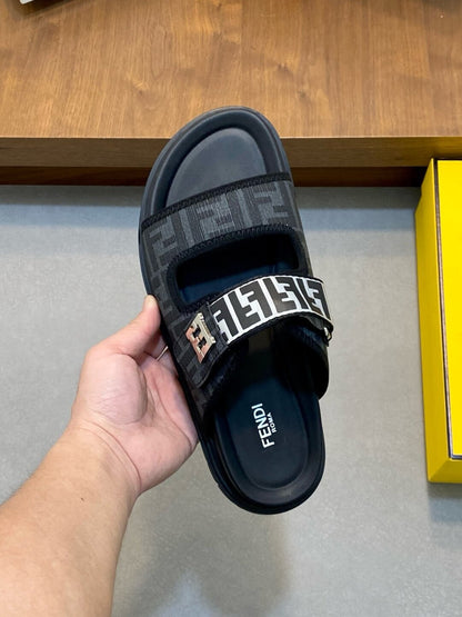 Metallic Double F Slippers