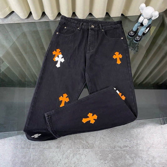 Cross Metal Patch Jeans
