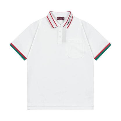 Two-Tone Stripes Polo T Shirt