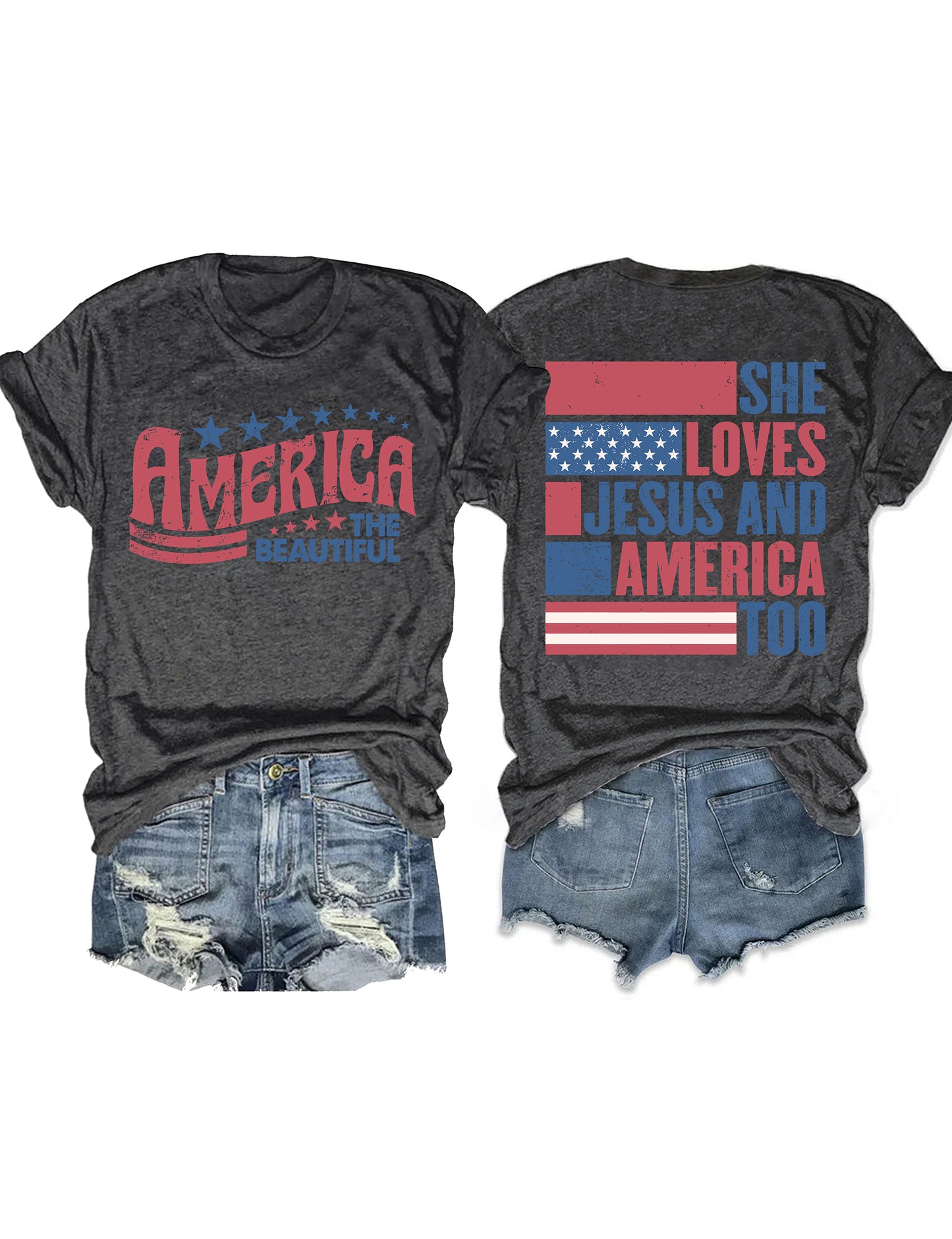 She Loves Jesus and America Too T-Shirt