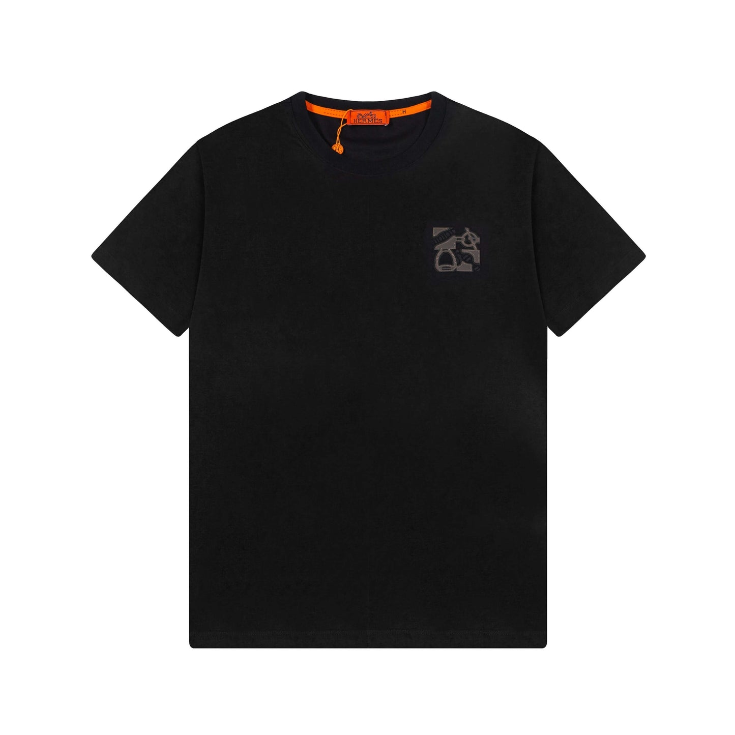 Embroidered Leather Patch T-Shirt