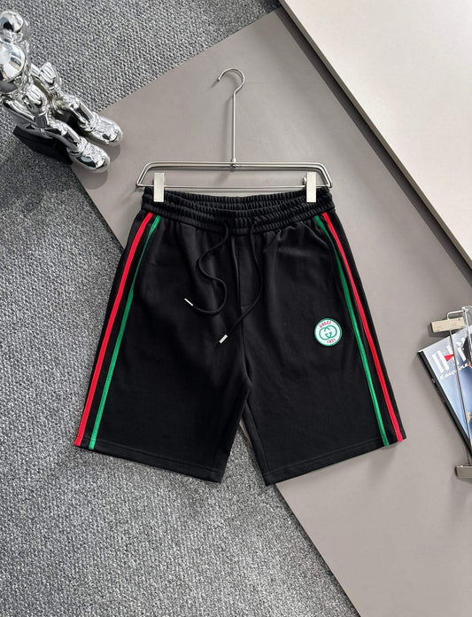 Striped Embroidered Shorts