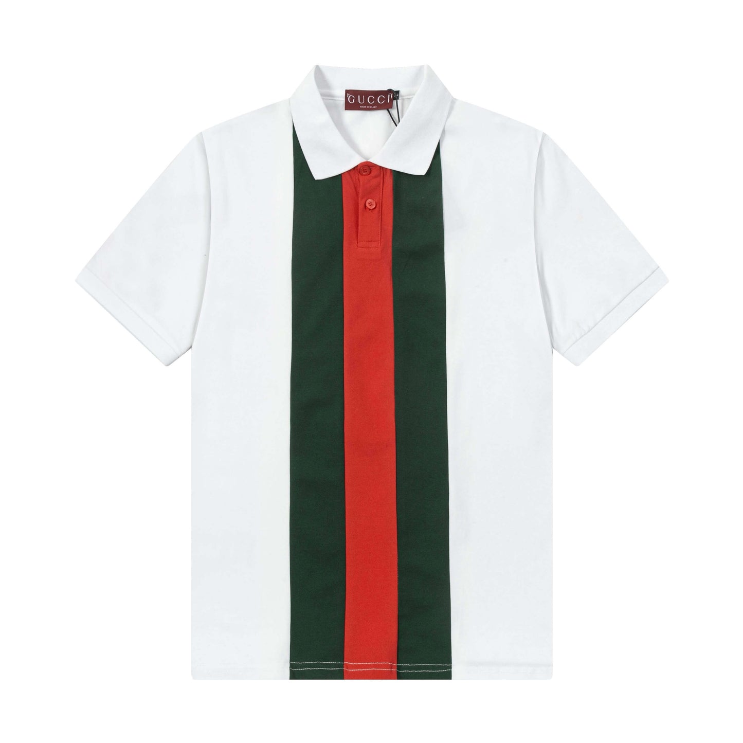 Red And Green Striped Polo Shirt