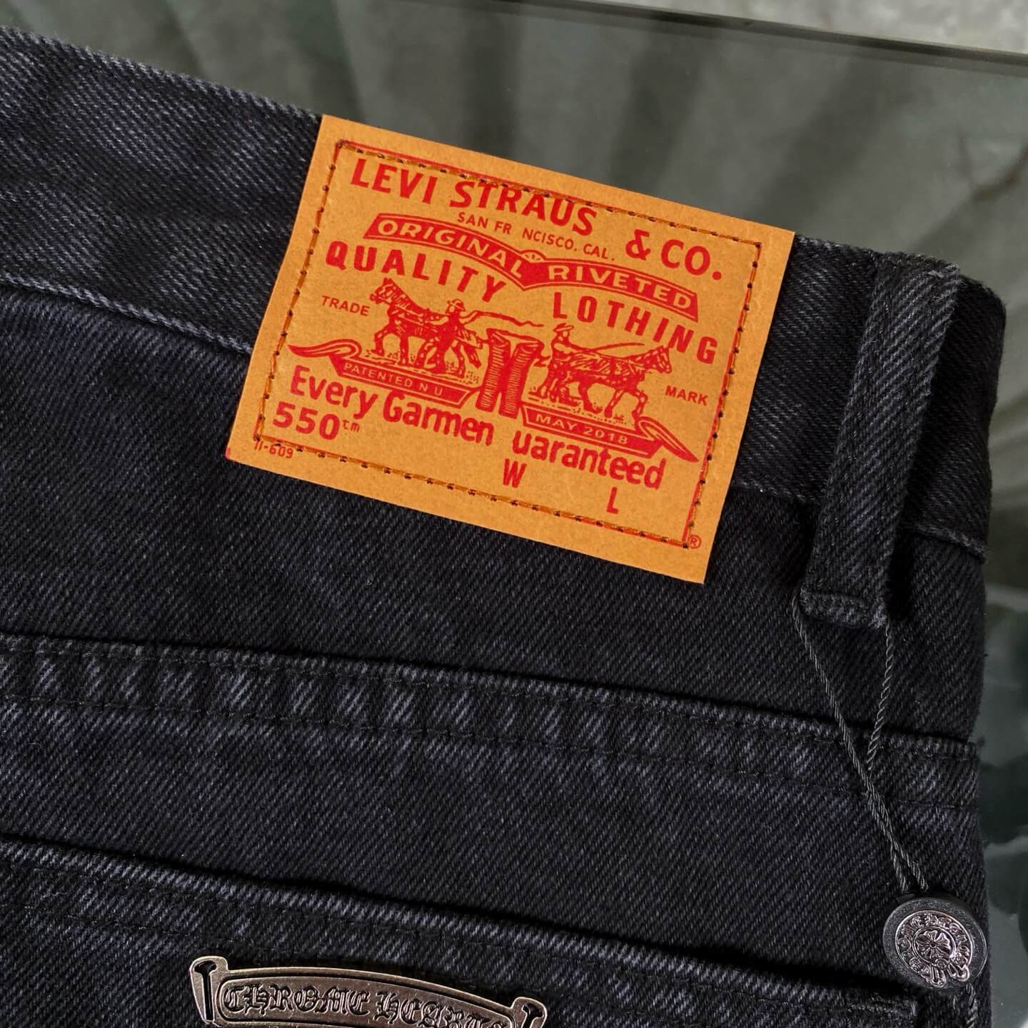 Cross Metal Patch Jeans