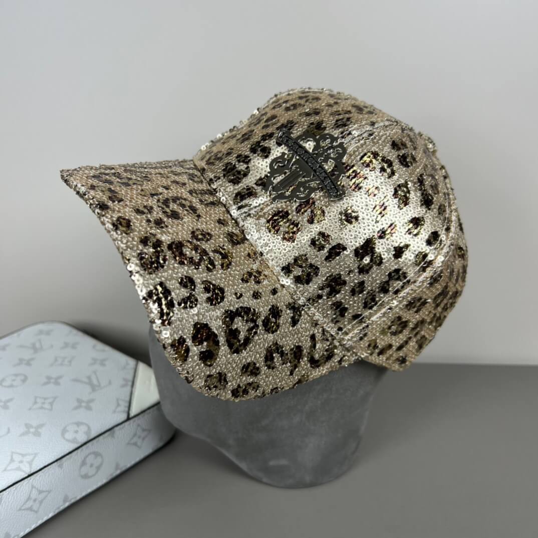 Avant-garde Fashion Leopard Print Sequin Cap