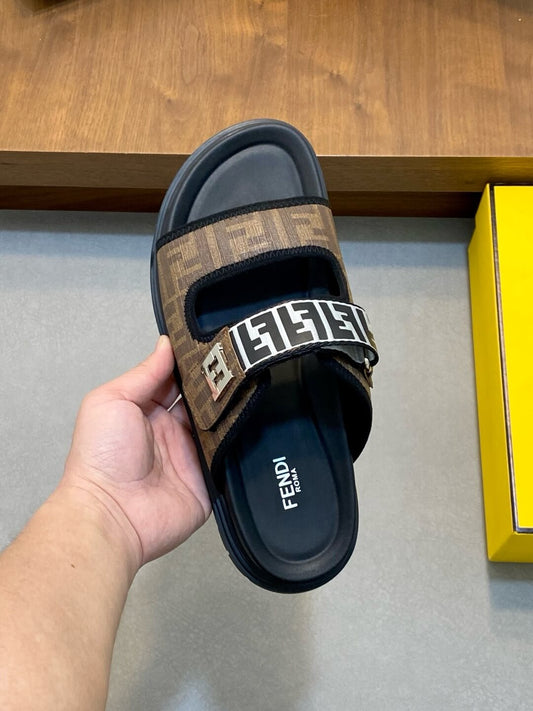 Metallic Double F Slippers
