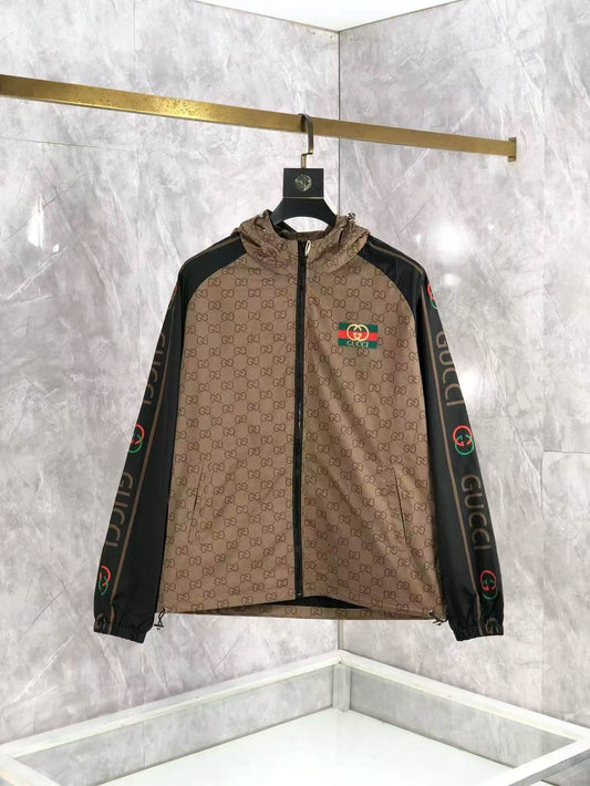 Brown Full-Print Jacket