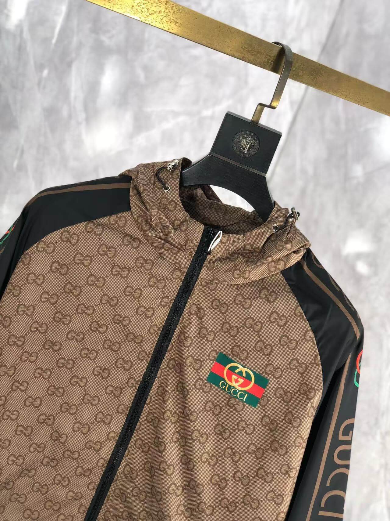 Brown Full-Print Jacket