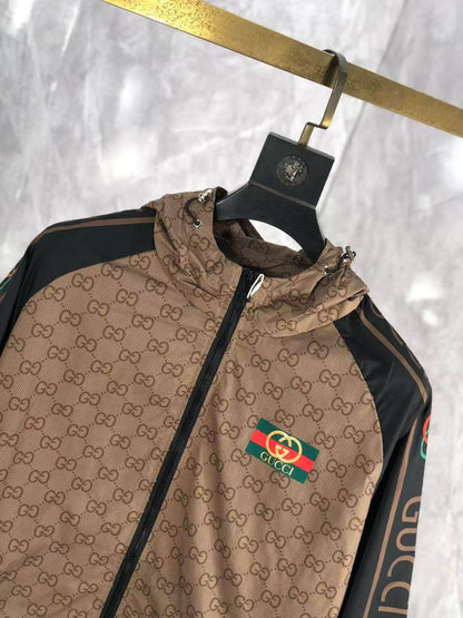 Brown Full-Print Jacket