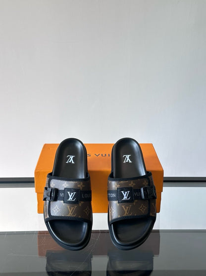 Button-Embellished Slippers