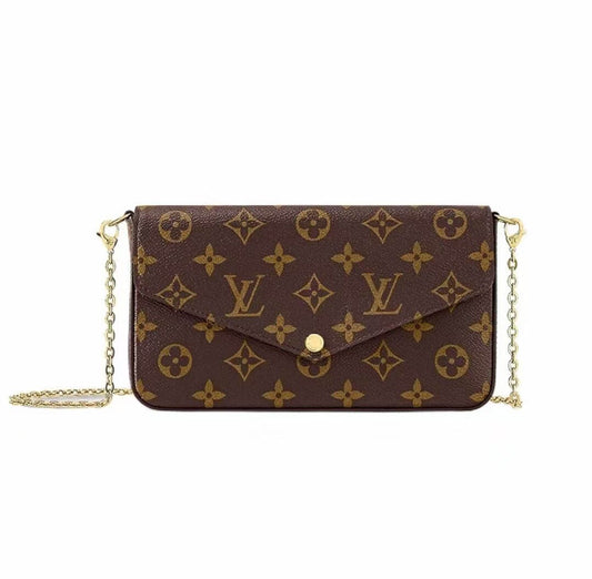 Classic Brown All-Over Print Messenger Bag