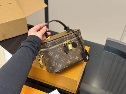 Brown Oval-Shaped Crossbody Bag