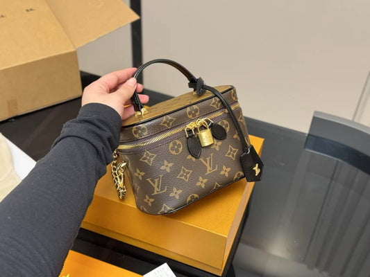 Brown Oval-Shaped Crossbody Bag