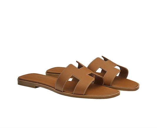 Brown Leather Slippers