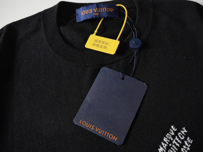 Letter Sleeve Knit T Shirt