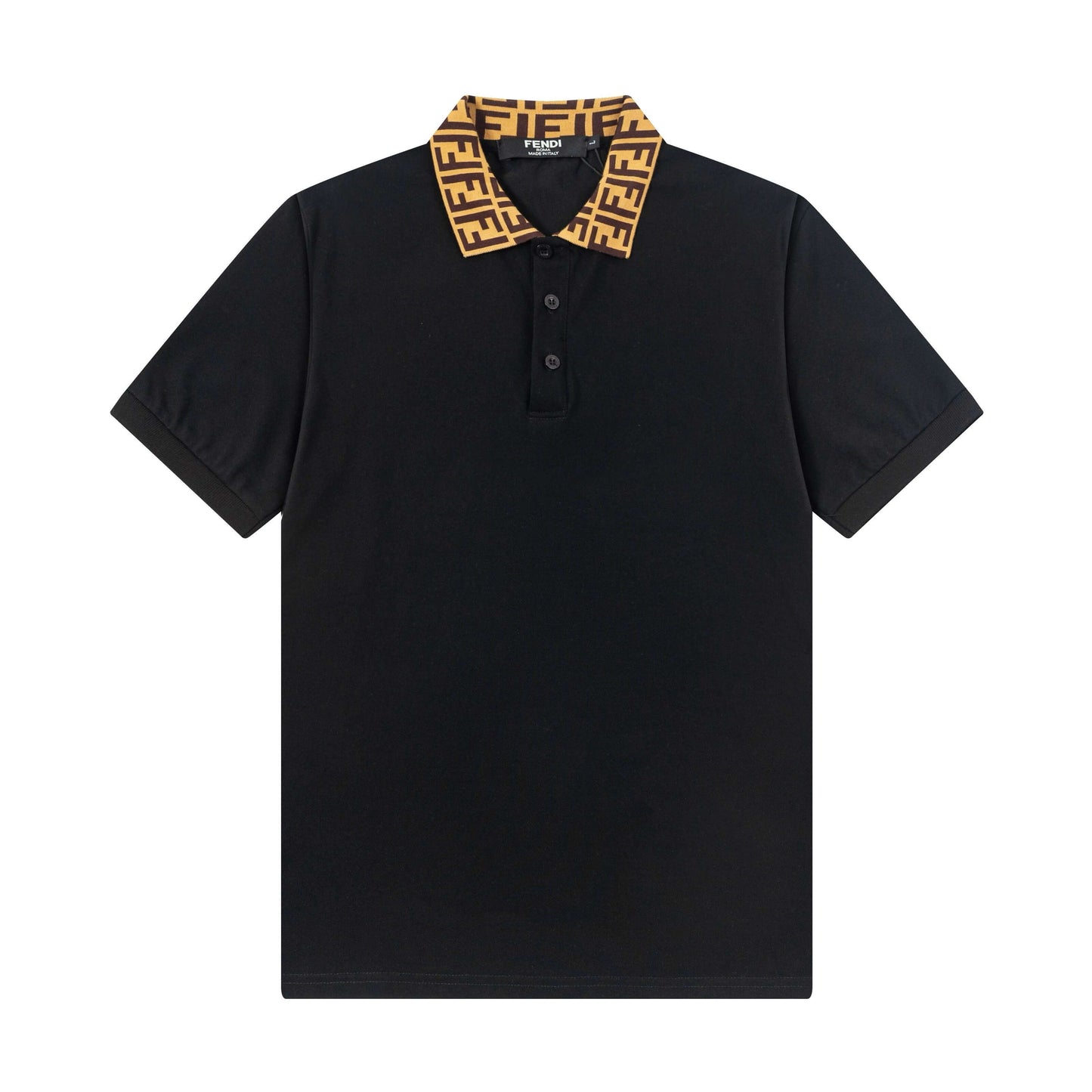 Full Print On Neckline Polo Shirt