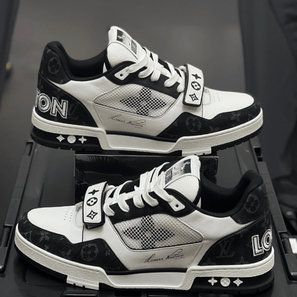 Leather classic print sneakers