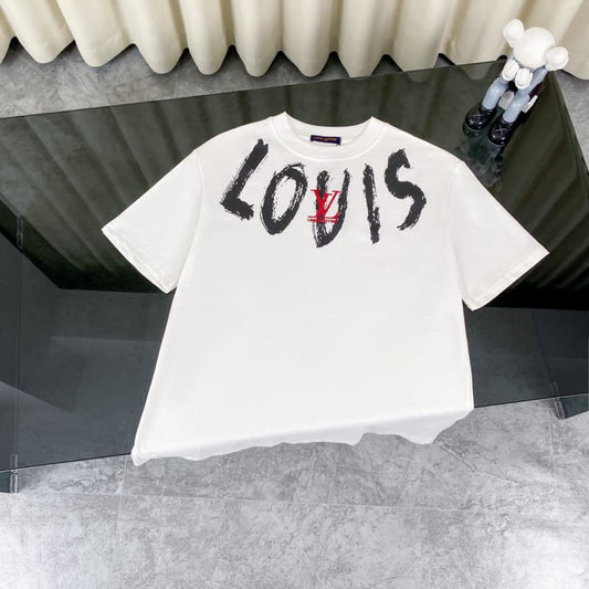 Necklace Letter + Chest Embroidery T-shirt