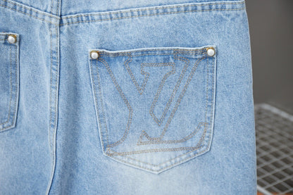 Pocket Letter Embroidered Denim Shirt