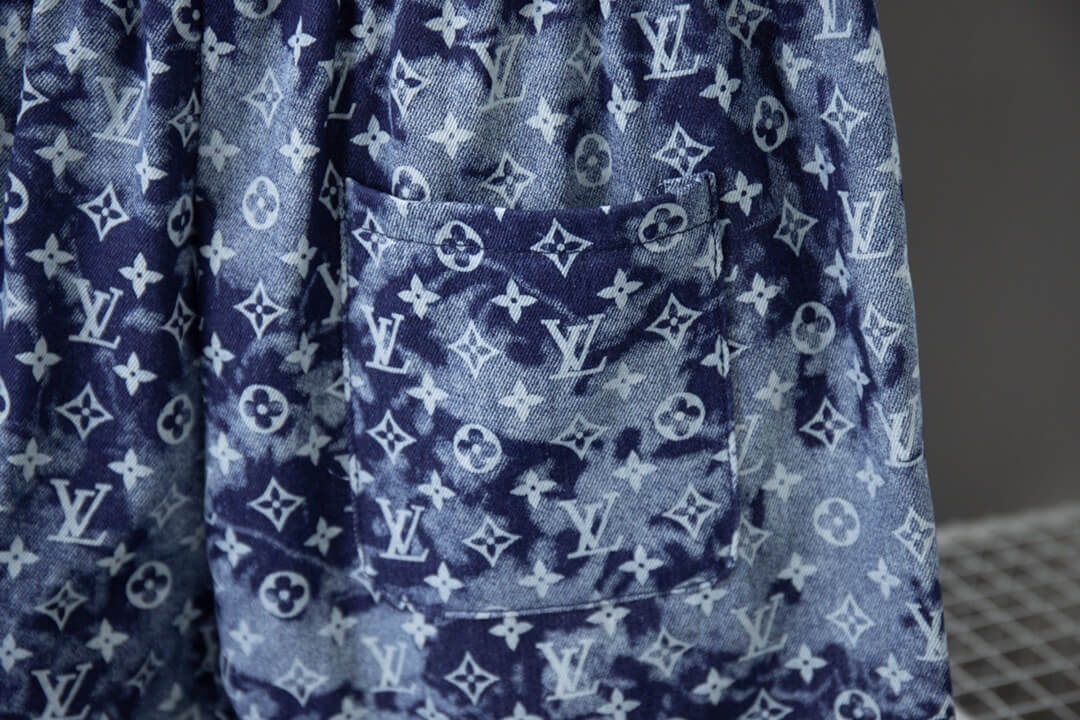 Blue All-Over Gradient Print Shorts