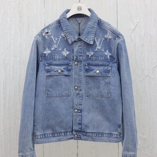 Lightly distressed denim jacket