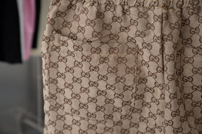 Brown All-Over Print Shorts