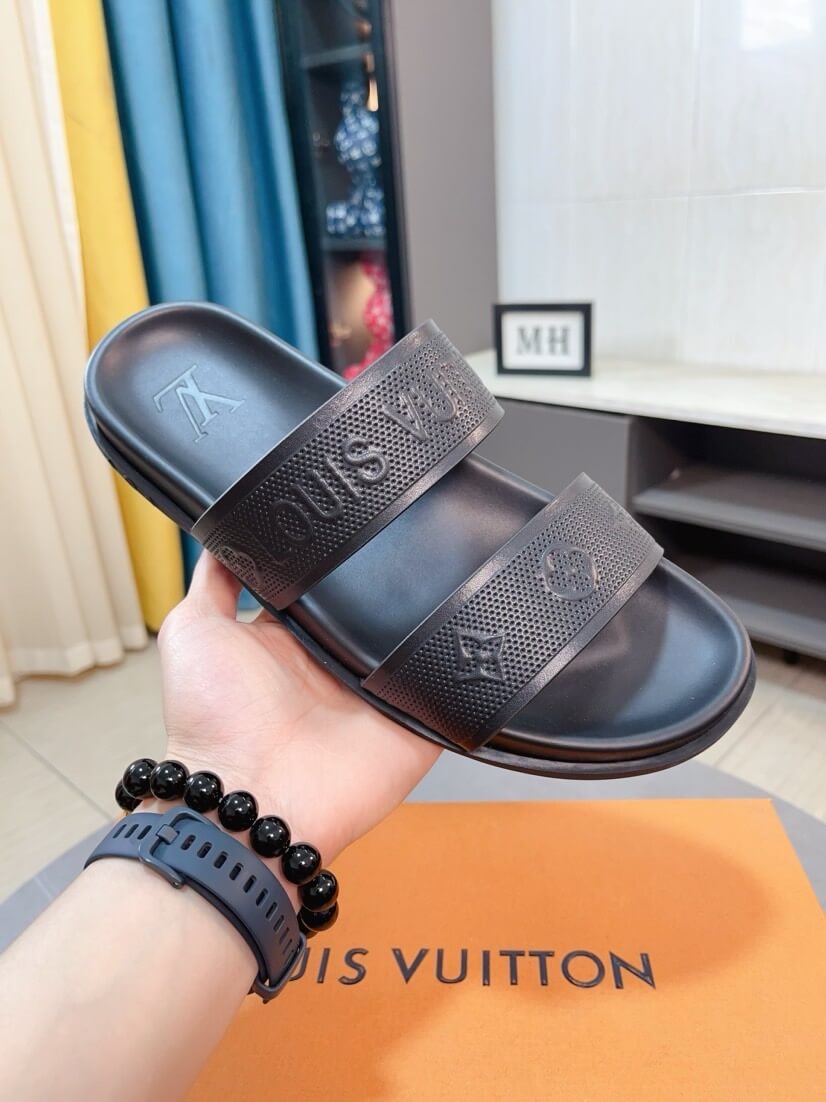 Black 3D Letters Slippers