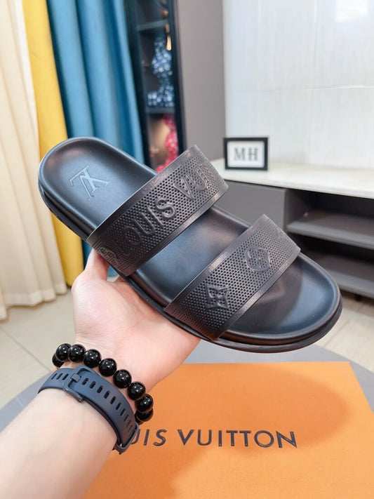 Black 3D Letters Slippers
