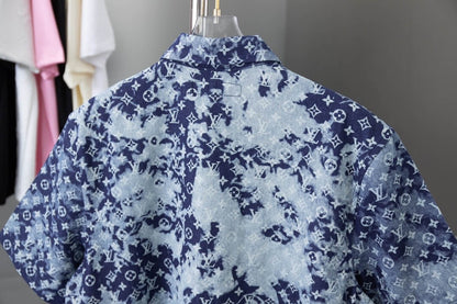 Blue All-Over Gradient Print T Shirt