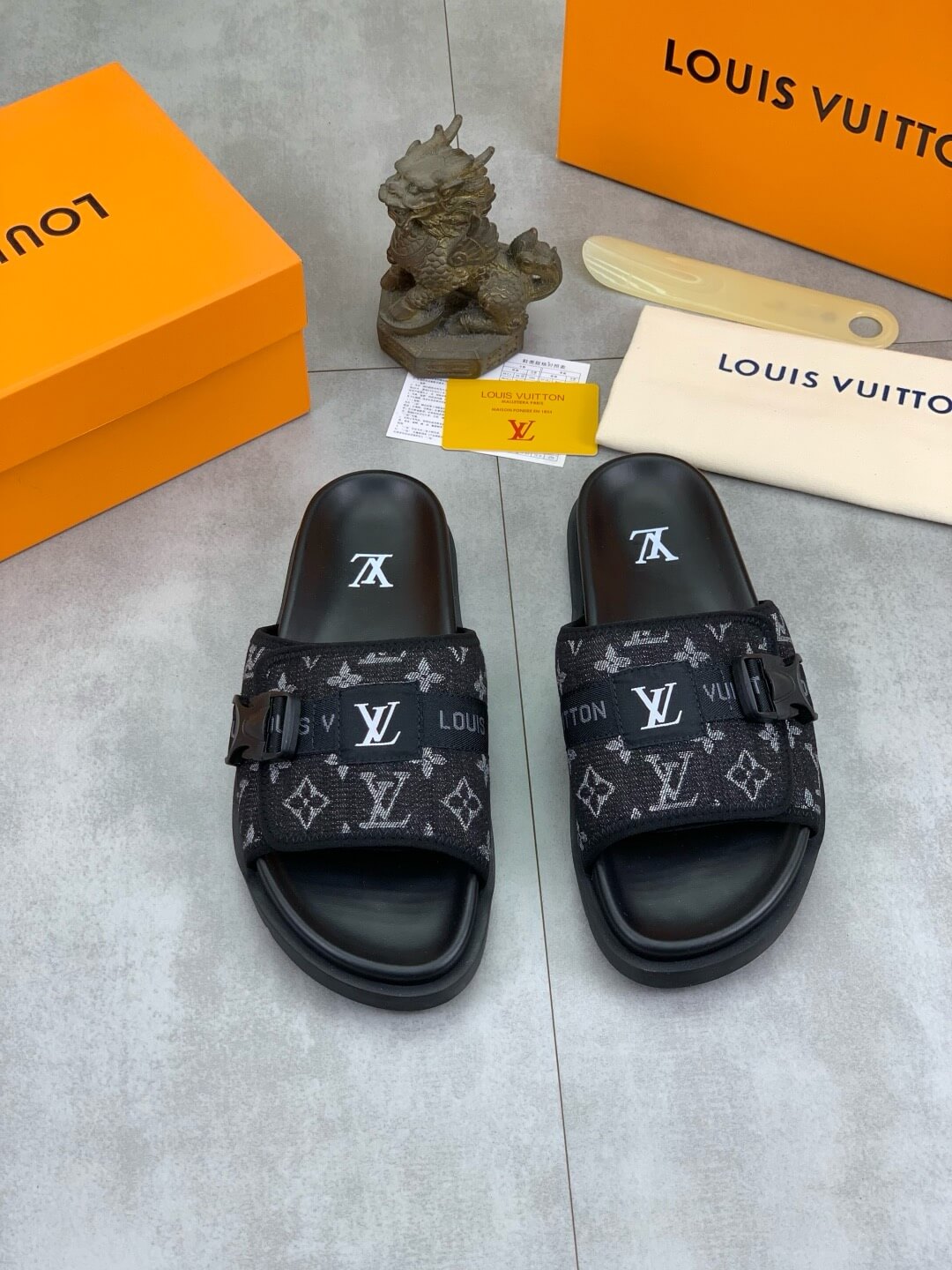Button-Print Slippers