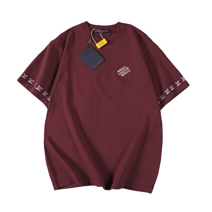 Letter Sleeve Knit T Shirt