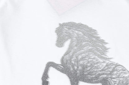 Delicate Horse Embroidery T Shirt
