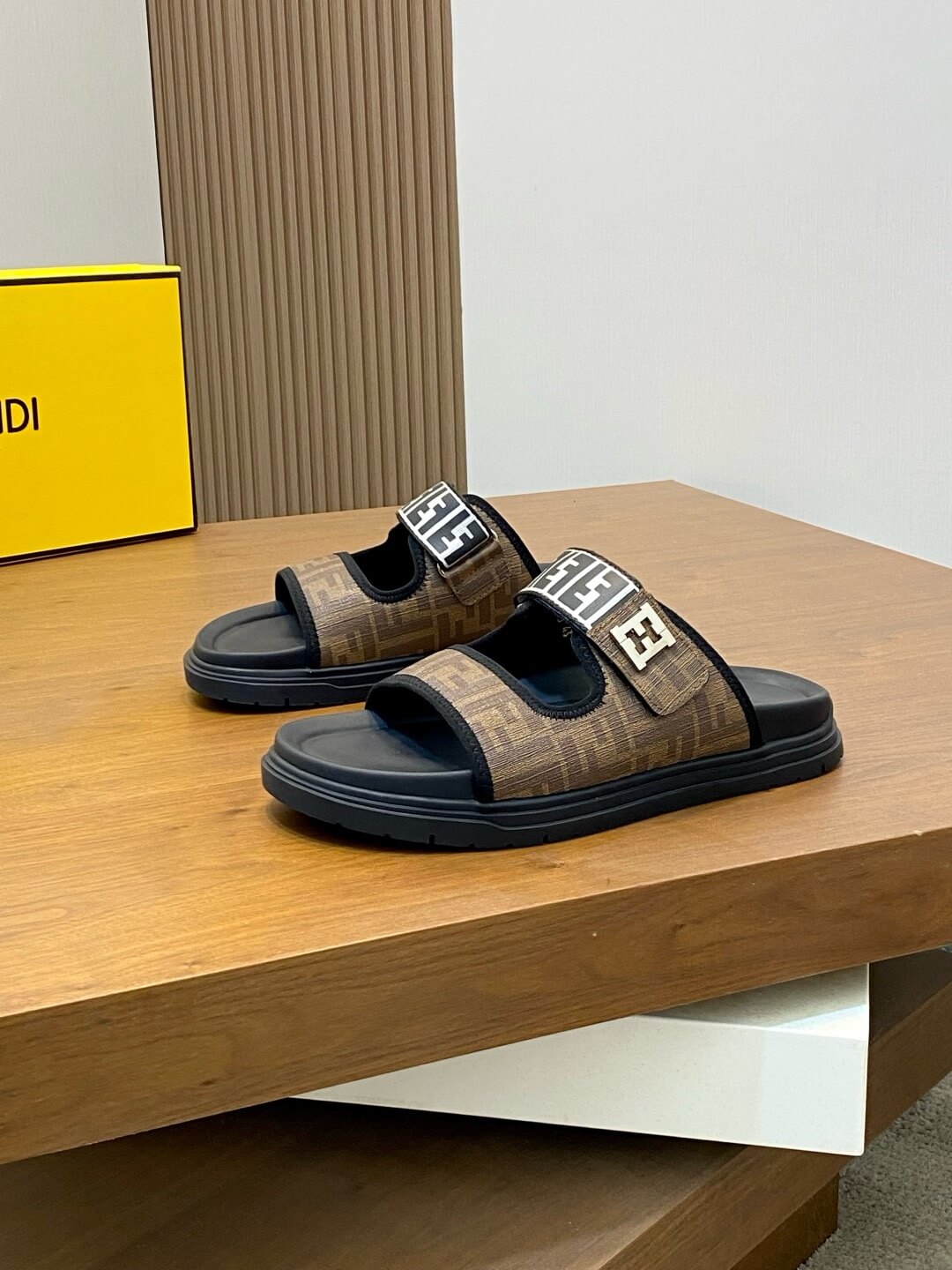 Metallic Double F Slippers