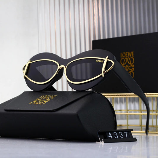 Retro Modern Heart Frame Inlaid Sunglasses